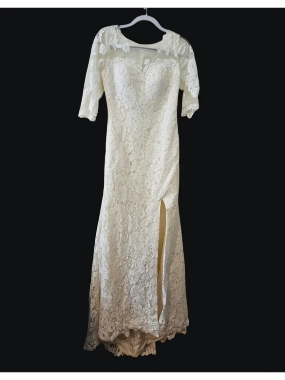Elegant Wedding Dresses V-Neck Lace Applique Illusion Bridal Gowns Siren Trumpet
